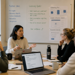 A group meeting in a conference room about a software rollout